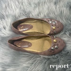 Light Purple Embellished Report Ballet Flats